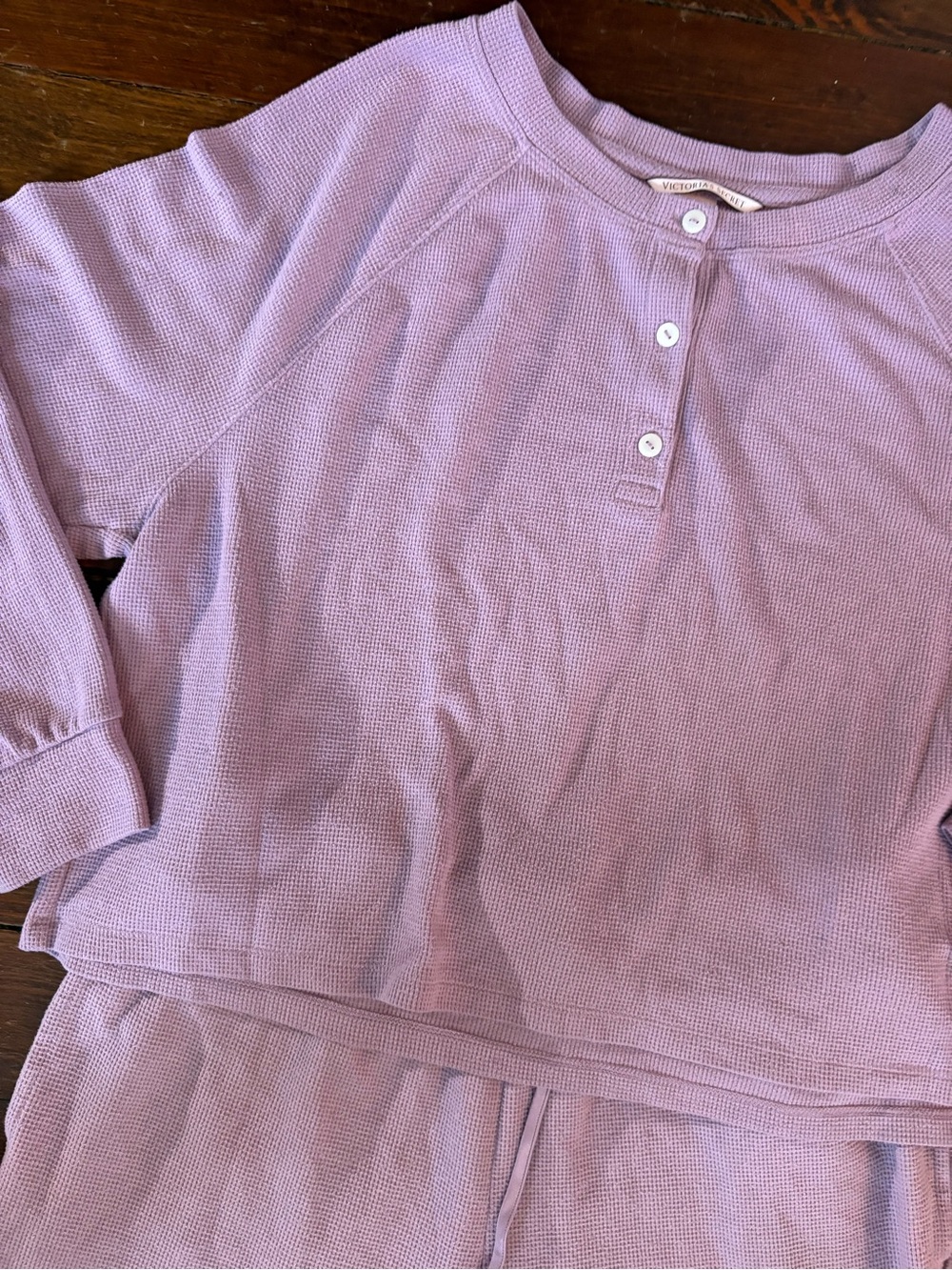 Victoria’s Secret purple waffle knit two piece pajama set size S - Picture 3 of 6